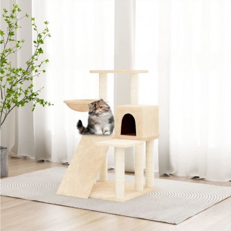 NC Arbre À Chat Avec Griffoirs En Sisal Crème 82 Cm Vidaxl