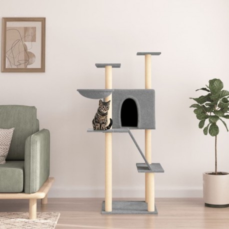 Clair Arbre À Chat Avec Griffoirs En Sisal Gris 143 Cm Vidaxl