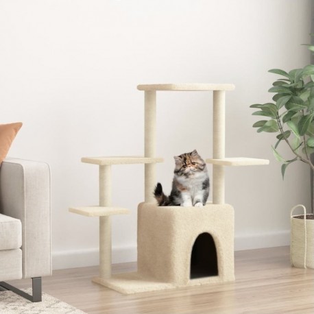 NC Arbre À Chat Avec Griffoirs En Sisal Crème 97,5 Cm Vidaxl