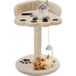 NC Arbre À Chat Avec Griffoir En Sisal 40 Cm Beige Et Marron Vidaxl