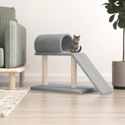 Clair Arbres À Chat Avec Tunnel Et Échelle Gris 55,5 Cm Vidaxl