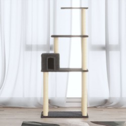 Arbre À Chat Avec Griffoirs En Sisal Gris Foncé 147 Cm Vidaxl