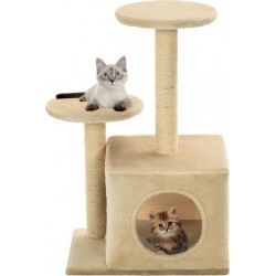 NC Arbre À Chat Avec Griffoir En Sisal 60 Cm Beige Vidaxl