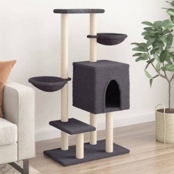 Arbre À Chat Avec Griffoirs En Sisal Gris Foncé 117 Cm Vidaxl