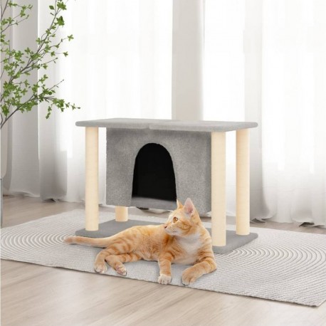 Clair Arbre À Chat Avec Griffoirs En Sisal Gris 50 Cm Vidaxl