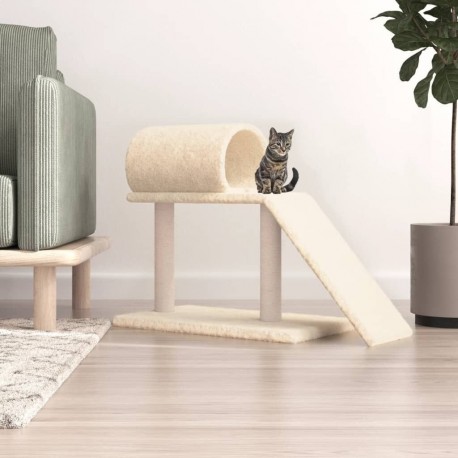 NC Arbres À Chat Avec Tunnel Et Échelle Crème 55,5 Cm Vidaxl