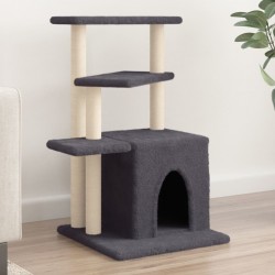 Arbre À Chat Avec Griffoirs En Sisal Gris Foncé 83,5 Cm Vidaxl