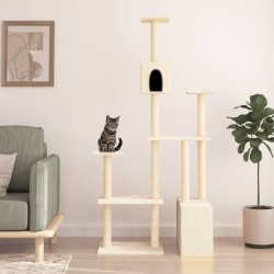 NC Arbre À Chat Avec Griffoirs En Sisal Crème 180 Cm Vidaxl