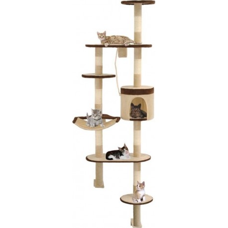 NC Arbre À Chat En Sisal Montage Mural 194 Cm Beige Et Marron Vidaxl