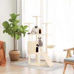 NC Arbre À Chat Avec Griffoirs En Sisal Crème 154 Cm Vidaxl