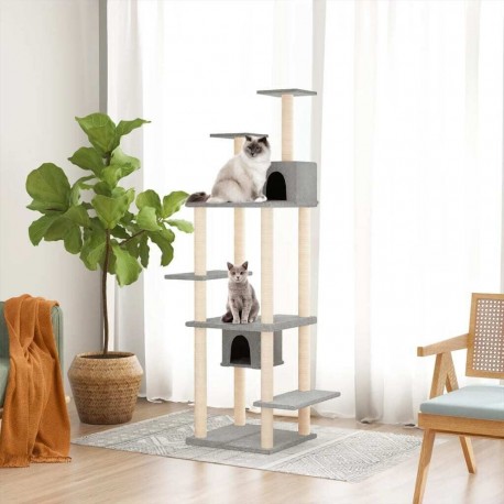 Clair Arbre À Chat Avec Griffoirs En Sisal Gris 176 Cm Vidaxl