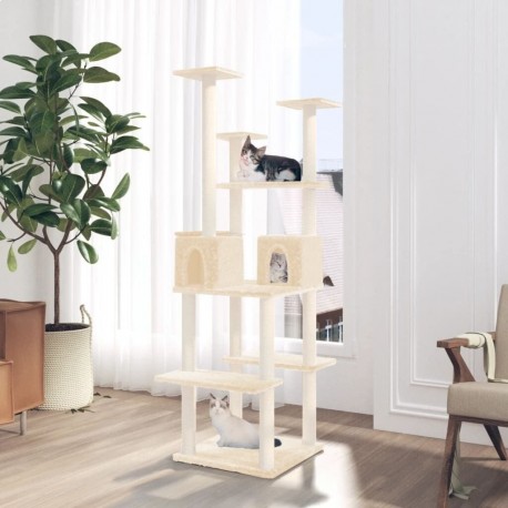 NC Arbre À Chat Avec Griffoirs En Sisal Crème 167 Cm Vidaxl