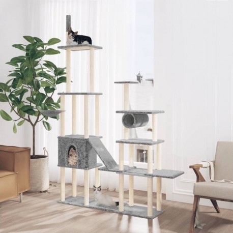 Clair Arbre À Chat Avec Griffoirs En Sisal Gris 279 Cm Vidaxl