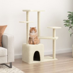 NC Arbre À Chat Avec Griffoirs En Sisal Crème 107,5 Cm Vidaxl