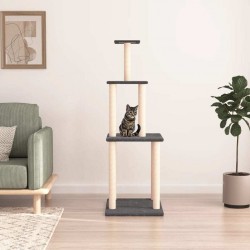 Arbre À Chat Avec Griffoirs En Sisal Gris Foncé 149 Cm Vidaxl