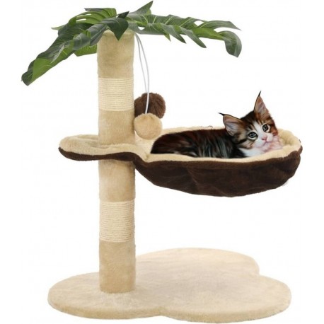 NC Arbre À Chat Avec Griffoir En Sisal 50 Cm Beige Et Marron Vidaxl