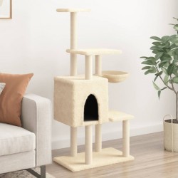 NC Arbre À Chat Avec Griffoirs En Sisal Crème 131 Cm Vidaxl