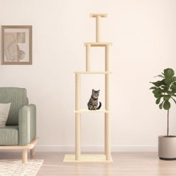 NC Arbre À Chat Avec Griffoirs En Sisal Crème 183 Cm Vidaxl