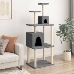 Arbre À Chat Avec Griffoirs En Sisal Gris Foncé 167 Cm Vidaxl