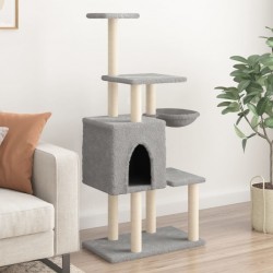 Clair Arbre À Chat Avec Griffoirs En Sisal Gris 131 Cm Vidaxl