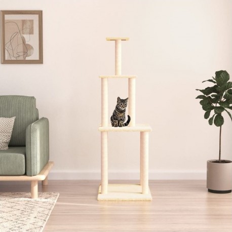 NC Arbre À Chat Avec Griffoirs En Sisal Crème 149 Cm Vidaxl