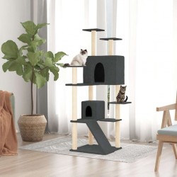 Arbre À Chat Avec Griffoirs En Sisal Gris Foncé 153 Cm Vidaxl