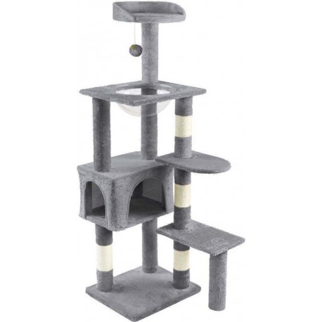 Vounot Arbre À Chat 138cm Avec Griffoir Plateforme Niche Et Capsule Spatiale Gris