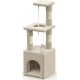 Vounot Arbre À Chat 88cm Avec Corde Griffoir Plateforme Niche Beige