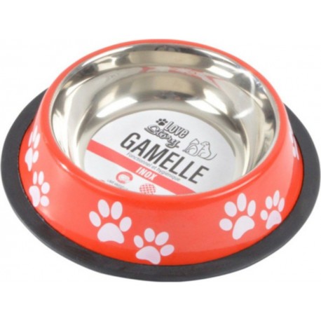 NC Gamelle Antidérapante Chien & Chat pattes 15cm Rouge