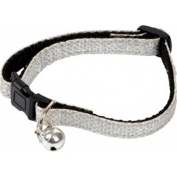 NC Collier Pour Chat Avec Grelot glitter 30cm Argent