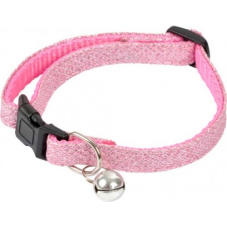 NC Collier Pour Chat Avec Grelot glitter 30cm Rose