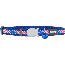 NC Collier Pour Chat Red Dingo Us Flag 20-32 Cm Bleu