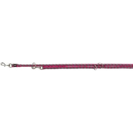 NC Laisse Réglable L–xl: 2m Ø 18 Mm Fushia Et Gris