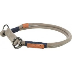 NC Collier Semi-étrangleur Cuir 55 Cm Ø 10 Mm Gris