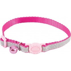 NC Collier Shiny Nylon Réglable De 17 À 30 Cm Rose Pour Chat Zolux