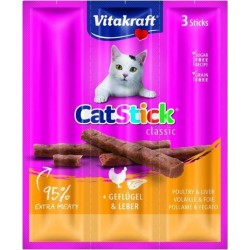 Vitakraft Cat Stick Mini Friandise Pour Chat A La Volaille Et Au Foie Lot De 20x3