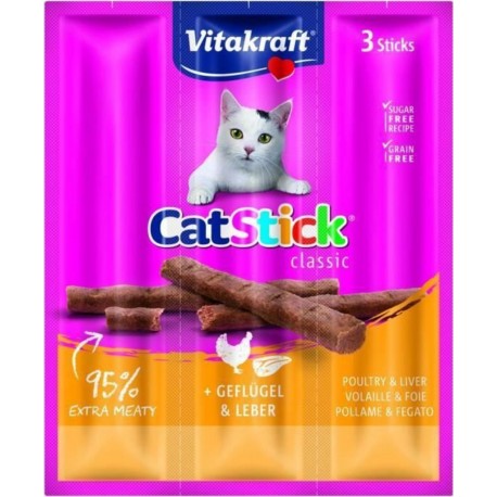 Vitakraft Cat Stick Mini Friandise Pour Chat A La Volaille Et Au Foie Lot De 20x3