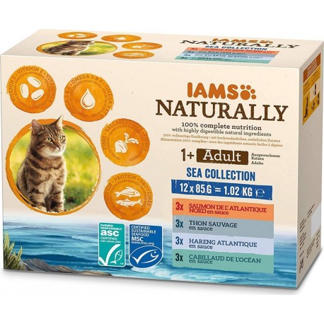 NC Sachets Iams Naturally Ocean 12*85g