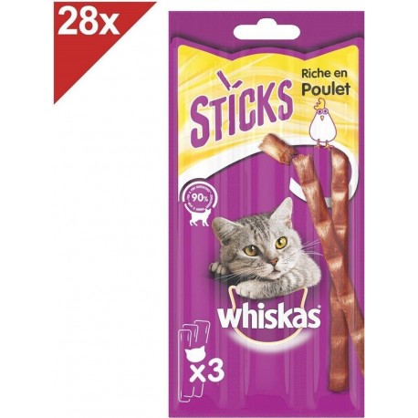 NC Friandises Au Poulet Pour Chat 84 Sticks (28x3) les 28 sachets de 0.50Kg