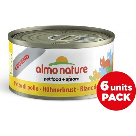 Pâtée Almo Nature Chat Legend Blanc Poulet Pack – Boîte 6 X 70g