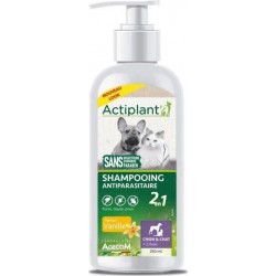 Actiplant Shampooing Anti Parasitaire 2 En 1 Vanille Pour Chien Et Chat 250ml