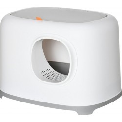 Clair Maison De Toilette Pour Chat Avec Pelle 2 Portes Blanc Gris Clair