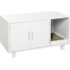 Maison De Toilette Pour Chat 2 Portes, Niche, Grattoir Amovible Blanc