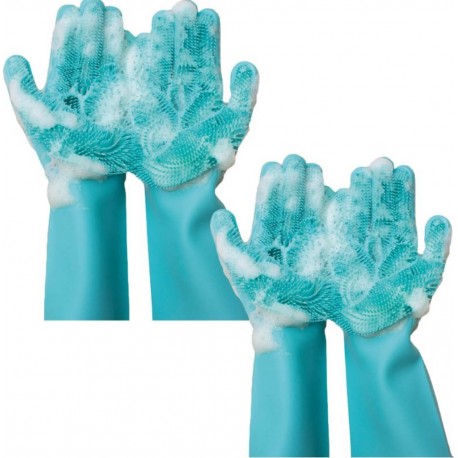 Silicone 2 Paires De Gants De Toilettage En Pet Glove Venteo Vert Adulte