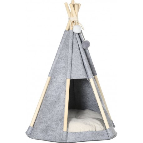 Tipi Tente Pour Animaux Coussin Épais Grand Confort Inclus Gris