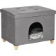 NC Niche Chat Maison De Chat Sur Pied Repose-pied 2 En 1 Gris