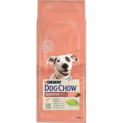 Purina Croquettes Dog Chow Chien Adulte Sensitive Saumon 14Kg