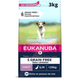 NC Croquette Eukanuba Sans Céréales Chiot & Junior Petites Et Moyennes Races Poissons 3Kg