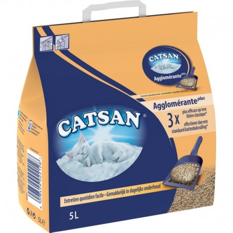 Catsan Minérale Agglomérante Plus Litière Pour Chats 5L (lot de 6)