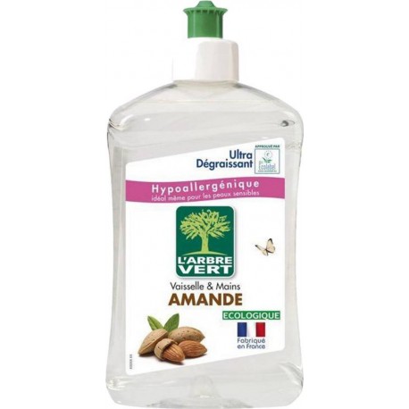 L'Arbre Vert L’Arbre Vert Vaisselle & Mains Hypoallergénique à l’Amande Ultra Dégraissant 500ml (lot de 8)